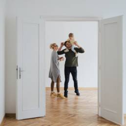 Young family in new home