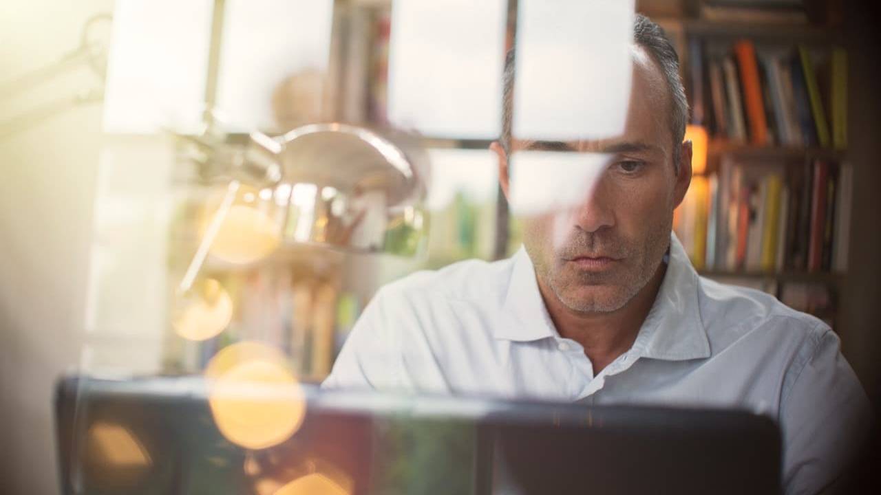 Businessman on computer