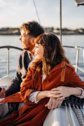 Couple enjoying a yacht ride