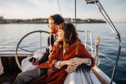 Couple enjoying a yacht ride