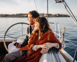 Couple enjoying a yacht ride