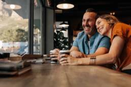 Couple in enjoying a coffee together