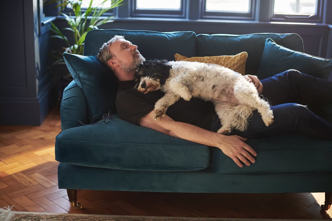 Relaxing with the dog