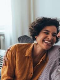 Couple laughing together