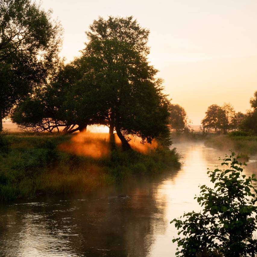 Sunrise over the The River Don in Aberdeenshire, Scotland