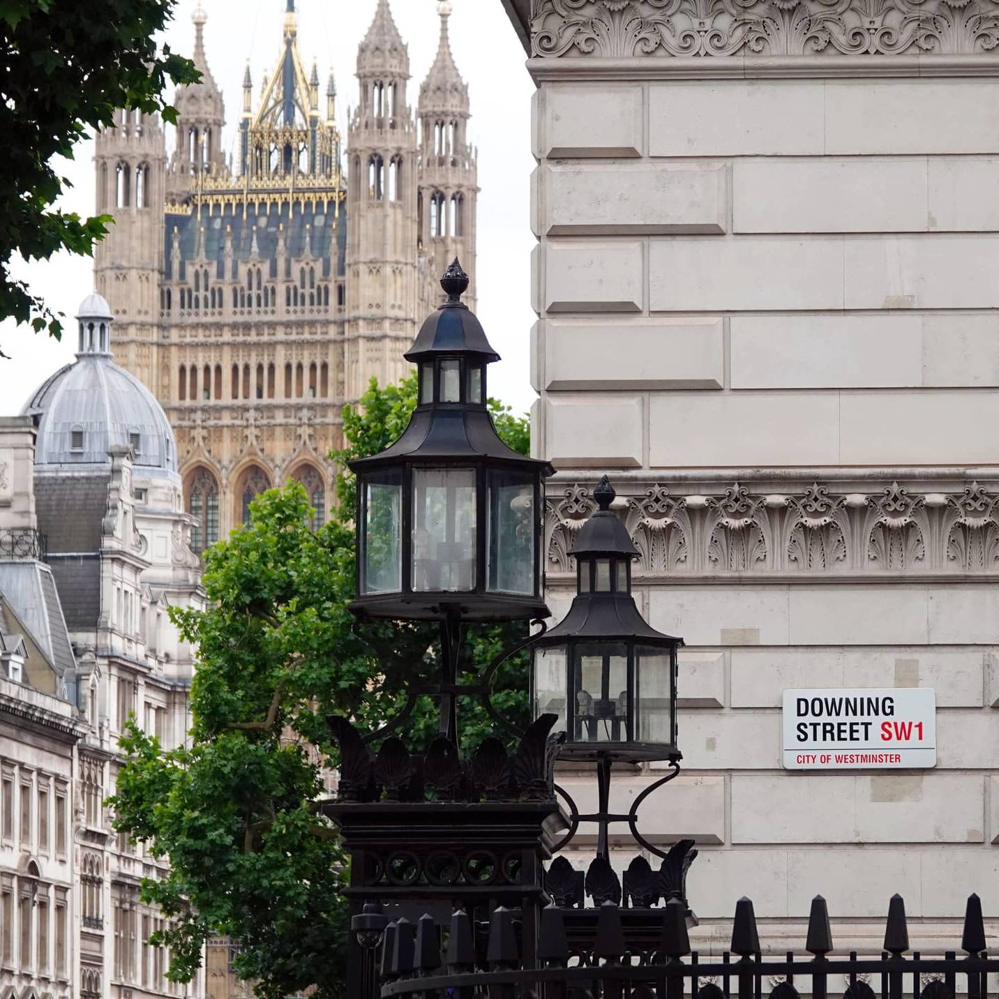 Downing Street in Westminster following political leadership changes and discussion about the impact on financial planning.