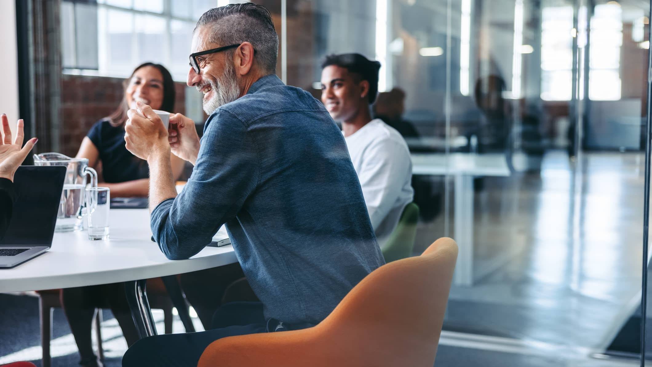 Successful employee in the workplace representing someone who has received a bonus or commission payment.